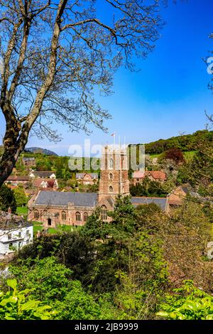 L'église paroissiale de St George datant de 15th ans à Dunster, Somerset, Angleterre, Royaume-Uni Banque D'Images