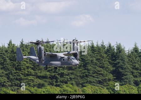 Tokyo, Japon. 22nd mai 2022. Un Boeing V22 de Bell Osprey avec la United States Air Force qui vole à la base aérienne de Yokota, à Fussa. (Image de crédit : © Damon Coulter/SOPA Images via ZUMA Press Wire) Banque D'Images