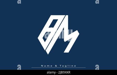 Lettres de l'alphabet initiales Monogram logo BM, MB Illustration de Vecteur
