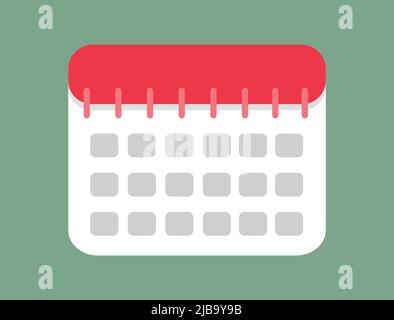 Vecteur d'icône de calendrier plat avec date. Image de rappel Illustration de Vecteur