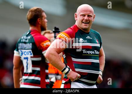 4th juin 2022 ; Mattioli Woods Welford Road Stadium, Leicester, Angleterre ; Gallagher Premiership Rugby, Leicester Tigers versus Wasps ; Dan Cole, Leicester Tigers Banque D'Images