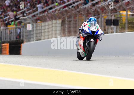 4th juin 2022; Circuito de Catalunya, Montmelo, Barcelone, Espagne: Gran PPremi Monster Energy de Catalunya, MotoGP d'Espagne, sessions de qualification: Alex Marquez d'Espagne conduit le (73) LCR Honda MotoGP pendant la journée de qualification Banque D'Images