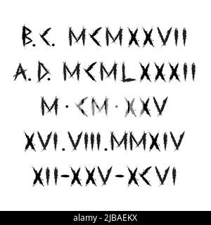 Runic roman Numbers date de naissance Illustration de Vecteur