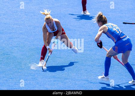 LONDRES, ROYAUME-UNI. 04 juin 2022. Pendant la FIH Hockey Pro League - Angleterre contre pays-Bas (femmes) au Lea Valley Hockey and tennis Centre samedi, 04 juin 2022 à LONDRES ANGLETERRE. Credit: Taka G Wu/Alay Live News Banque D'Images