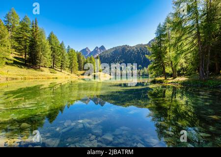 Le lac Palpuogna (en allemand : Palpougnaee, romanche : Lai da Palpuogna) est un lac de montagne situé dans la commune de Bergün (Grisons, Suisse) Banque D'Images