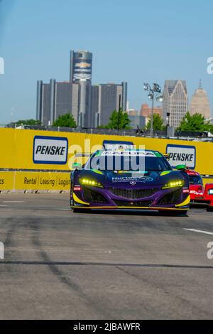 Detroit, MICHIGAN, États-Unis. 3rd juin 2022. Le parc Belle Isle accueille la série IMSA pour le Grand Prix de Detroit de Chevrolet à Detroit, MI, États-Unis. (Image de crédit : © Walter G. Arce Sr./ZUMA Press Wire) Banque D'Images