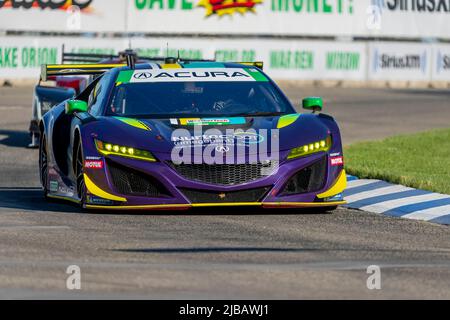 Detroit, MICHIGAN, États-Unis. 3rd juin 2022. Le parc Belle Isle accueille la série IMSA pour le Grand Prix de Detroit de Chevrolet à Detroit, MI, États-Unis. (Image de crédit : © Walter G. Arce Sr./ZUMA Press Wire) Banque D'Images