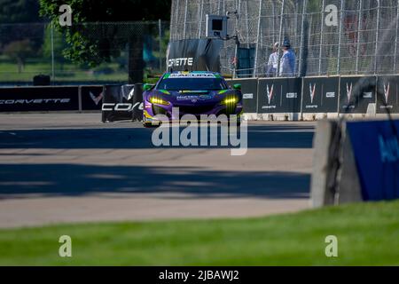 Detroit, MICHIGAN, États-Unis. 3rd juin 2022. Le parc Belle Isle accueille la série IMSA pour le Grand Prix de Detroit de Chevrolet à Detroit, MI, États-Unis. (Image de crédit : © Walter G. Arce Sr./ZUMA Press Wire) Banque D'Images