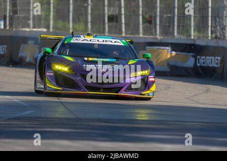 Detroit, MICHIGAN, États-Unis. 3rd juin 2022. Le parc Belle Isle accueille la série IMSA pour le Grand Prix de Detroit de Chevrolet à Detroit, MI, États-Unis. (Image de crédit : © Walter G. Arce Sr./ZUMA Press Wire) Banque D'Images