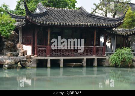 Exploration des jardins de Suzhou Banque D'Images