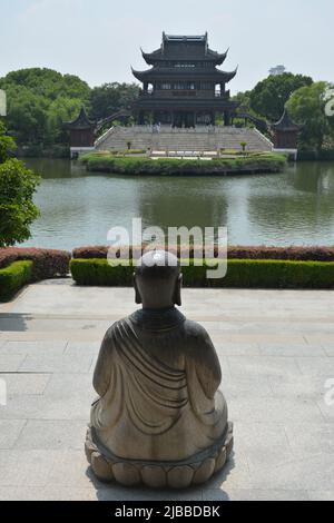 Exploration des jardins de Suzhou Banque D'Images