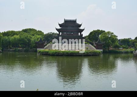 Exploration des jardins de Suzhou Banque D'Images