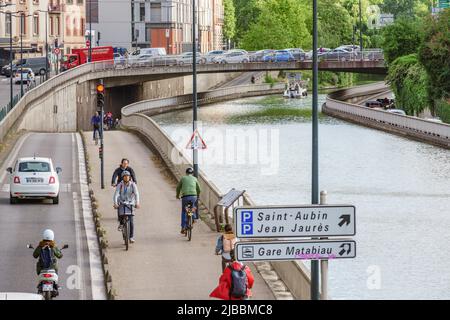 Toulouse, France. 24 mai 2022. Vue sur le Canal du midi Banque D'Images