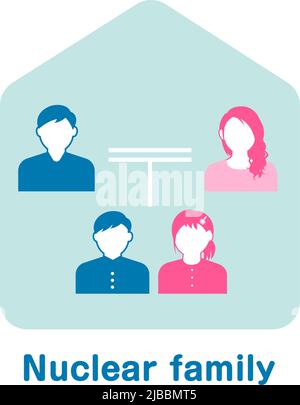 Illustration vectorielle générale de la famille nucléaire Illustration de Vecteur