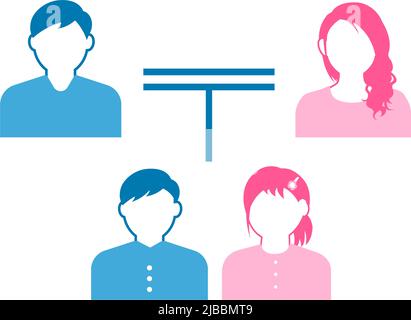 Illustration vectorielle générale de la famille nucléaire Illustration de Vecteur