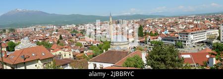 Vue d'ensemble panoramique de la ville de Prizren sur le Kosovo Banque D'Images