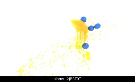 Orange Drop Splash liquide art liquide chute Super Slow Motion 1000 fps 3D rendu Banque D'Images