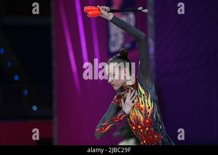 Melaniia Tur (UKR) pendant la coupe du monde de GYMNASTIQUE rythmique FIG 2022, gymnastique à Pesaro, Italie, 03 juin 2022 Banque D'Images