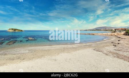 Plage de Kalivia Lagonizi près d'Athènes, Grèce Banque D'Images