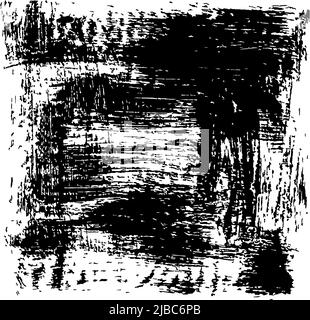 Carré de grunge noir dessiné à la main avec des gribouces. Illustration de Vecteur