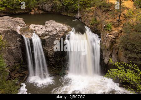 Chutes Ramsey - Une chute d'eau sur un ruisseau dans les bois au printemps. Banque D'Images