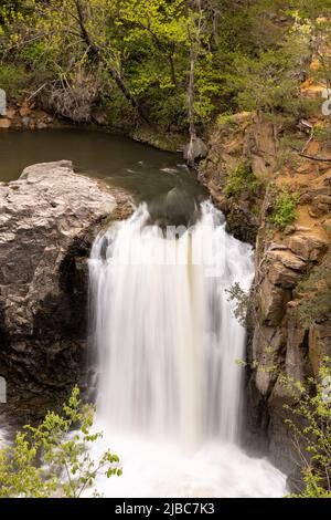 Chutes Ramsey - Une chute d'eau sur un ruisseau dans les bois au printemps. Banque D'Images