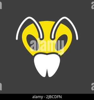 Icône de glyphe d'abeille isolée sur le noir. Symbole vecteur tête d'animal. Panneau Agriculture. Symbole graphique pour la conception de votre site Web, votre logo, votre application, votre interface utilisateur. EPS10. Illustration de Vecteur