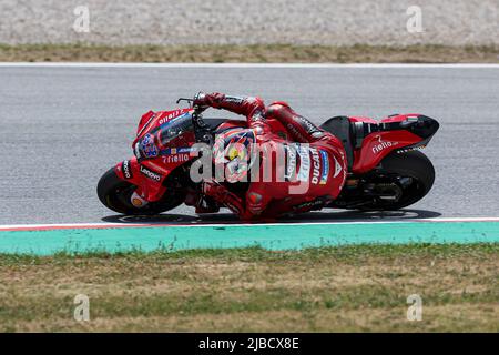 4 juin 2022, Barcelone, Espagne: Jack Miller de l'Australie de Ducati équipe Lenovo avec Ducati pendant le MotoGP Gran PPremi Monster Energy de Catalunya au circuit de Barcelone-Catalunya à Barcelone. (Image de crédit : © David Ramirez/DAX via ZUMA Press Wire) Banque D'Images