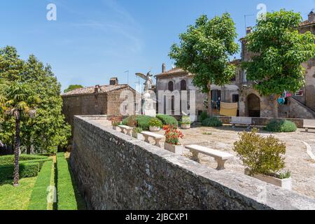 Vue panoramique dans le village de Gallese, province de Viterbo, Lazio, Italie. Banque D'Images