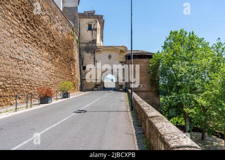 Vue panoramique dans le village de Gallese, province de Viterbo, Lazio, Italie. Banque D'Images