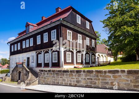 Musée Sklarske, Namesti Miru, Kamenicky Senov, Ceska republika Banque D'Images