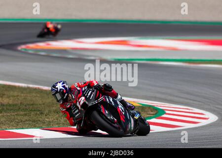 Circuito de Catalunya, Montmelo, Barcelone, Espagne: 5th juin 2022; Gran PPremi Monster Energy de Catalunya, MotoGP d'Espagne, jour de course: Maverick Vinales of Spain manèges les (12) Aprilia MotoGP crédit: Action plus Sports Images/Alay Live News Banque D'Images