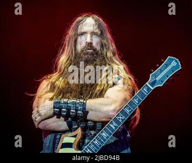 Zakk Wylde se présentant en direct avec Black Label Society le 4 juin 2022 Banque D'Images