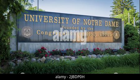 South Bend, Indiana - 25 mai 2022: Université de notre Dame Fighting Irish College campus Banque D'Images