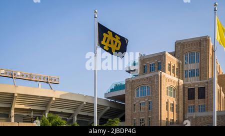 South Bend, Indiana - 25 mai 2022: Université de notre Dame Fighting Irish College campus Banque D'Images