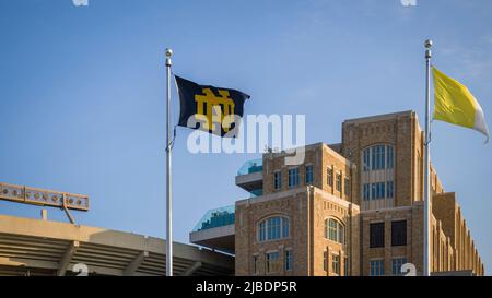 South Bend, Indiana - 25 mai 2022: Université de notre Dame Fighting Irish College campus Banque D'Images