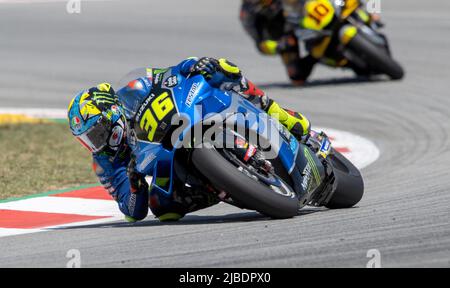 BARCELONE, ESPAGNE - JUIN 05 GP ÉNERGIE DU JOUR DE COURSE DE CATALOGNE pilote espagnol Joan Mir (36) du Team Suzuki MotoGP lors de la course de MotoGP du Grand Prix de Catalunya au circuit de Barcelone-Catalunya sur 05 juin 2022 à Barcelone, Espagne. Banque D'Images