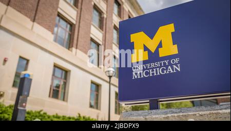 Ann Arbor, MI - 27 mai 2022 : campus de l'université de Michigan Wolverines Banque D'Images