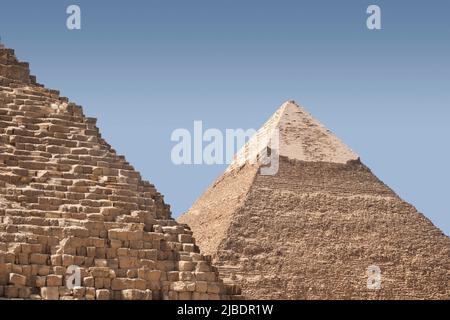 Pyramide de Gizeh sur Khafré plateau, les grandes pyramides de Gizeh, Le Caire, Egypte Banque D'Images