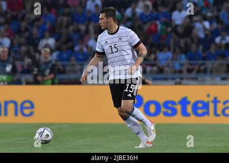 Bologne, Émilie-Romagne. 04th juin 2022. Niklas Sule d'Allemagne pendant la ligue des Nations européennes 2022 match Italie-Allemagne Renato dall'ara stade à Bologne, Italie, 04 juin 2022 Fotografo01 crédit: Agence de photo indépendante/Alamy Live News Banque D'Images