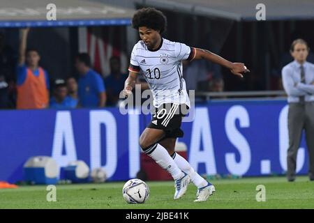 Bologne, Émilie-Romagne. 04th juin 2022. Serge Gnabry d'Allemagne pendant la ligue des nations européennes 2022 Match Italie-Allemagne Renato dall'ara Stadium à Bologne, Italie, 04 juin 2022 Fotografo01 crédit: Agence de photo indépendante/Alamy Live News Banque D'Images