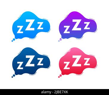 Panneau ZZZ de style plat. Concept de coucher. Illustration plate Illustration de Vecteur