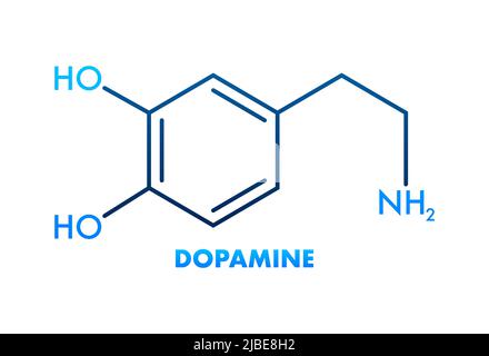 Icône abstraite avec formule dopamine. Formule dopamine Illustration de Vecteur