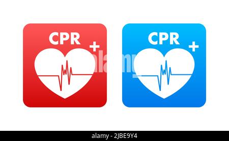 Icône avec cpr. Symbole du logo. Illustration de la santé. Illustration vectorielle Illustration de Vecteur