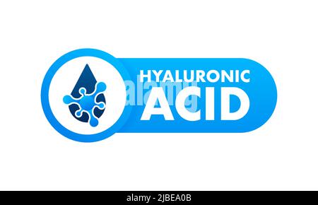 Acide hyaluronique de style abstrait sur fond bleu. Infographie médicale. Illustration de Vecteur