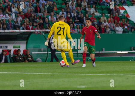 05 juin 2022. Lisbonne, Portugal. Le défenseur du Portugal et de la ville de Manchester Joao Cancelo (20) en action pendant le tournoi final de la Ligue des Nations de l'UEFA entre le Portugal et la Suisse crédit: Alexandre de Sousa/Alay Live News Banque D'Images