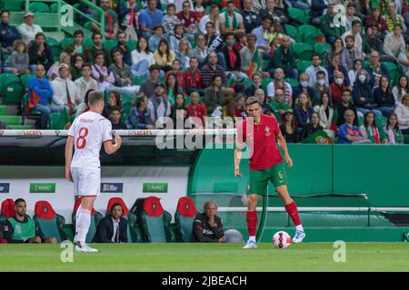 05 juin 2022. Lisbonne, Portugal. Joao Palhinha (6), milieu de terrain portugais et sportif, en action lors du tournoi final de la Ligue des Nations de l'UEFA entre le Portugal et la Suisse crédit: Alexandre de Sousa/Alay Live News Banque D'Images