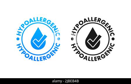 Hypoallergénique, excellent design pour toutes les utilisations. Emballage bleu sur fond bleu clair Illustration de Vecteur