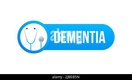 Signe de médecine de démence de style plat. Infographie médicale. Illustration vectorielle. Illustration de Vecteur
