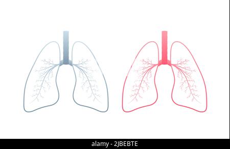 Poumons, grand design pour n'importe quel usage. Illustration de dessin animé. Illustration vectorielle simple Illustration de Vecteur